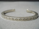 Thick Sturdy Vintage Native American Navajo Sterling Silver Star Bracelet Cuff-Nativo Arts