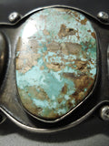 Statement Vintage Native American Navajo Royston Turquoise Sterling Silver Bracelet Old-Nativo Arts