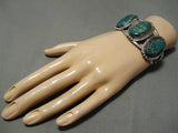 Museum Quality Vintage Native American Navajo Spiderweb Turquoise Sterling Silver Bracelet Old-Nativo Arts