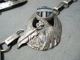 Important Vintage Native American Navajo Tommy Jackson Turquoise Inlay Sterling Silver Necklace-Nativo Arts