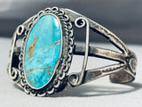 Early 1900's Vintage Native American Navajo Turquoise Sterling Silver Bracelet-Nativo Arts