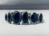 Dynamic Vintage Native American Navajo Black Onyx Sterling Silver Bracelet-Nativo Arts