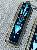 Sammy Smith Vintage Native American Navajo Turquoise Kachina Sterling Silver Earrings-Nativo Arts