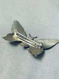Beautiful Vintage Native American Navajo Black Onyx Sterling Silver Butterfly Pin-Nativo Arts