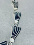 One Of The Most Unique Vintage Native American Navajo Sterling Silver Fan Necklace-Nativo Arts