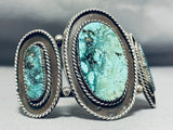 Incomparable Vintage Native American Navajo Blue Diamond Turquoise Sterling Silver Bracelet-Nativo Arts