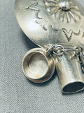 Unique Vintage Native American Navajo Handcarved Sterling Silver Flask-Nativo Arts