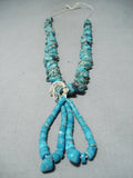 Marvelous Vintage Native American Navajo Turquoise Sterling Silver Necklace Old-Nativo Arts