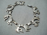 Amazing Vintage Navajo Sterling Silver Kokopelli Bracelet Native American Old-Nativo Arts