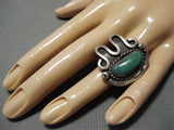 Incredible Vintage Native American Navajo Royston Turquoise Sterling Silver Ring-Nativo Arts