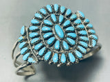 Henry Baca Vintage Native American Navajo Turquoise Sun Sterling Silver Bracelet-Nativo Arts