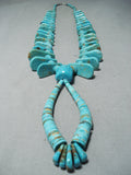 One Of Best #8 Turquoise Slab Vintage Native American Navajo Sterling Silver Necklace-Nativo Arts