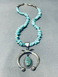 Native American Unbelievable Vintage Santo Domingo Spiderweb Turquoise Sterling Silver Necklace-Nativo Arts