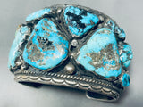 174 Gram Monster Mens Vintage Native American Navajo Turquoise Sterling Silver Bracelet-Nativo Arts