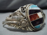 Impressive Vintage Native American Navajo Sterling Silver Garden Turquoise Bracelet-Nativo Arts