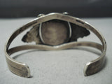 Mesmerizing Vintage Native American Navajo Deep Spider Turquoise Sterling Silver Bracelet-Nativo Arts