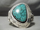 Best Vintage Native American Navajo Shadow Sterling Silver Turquoise Bracelet Old-Nativo Arts