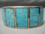 Important Vintage Native American Navajo #8 Turquoise Sterling Silver 1981 Bracelet Old-Nativo Arts