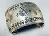 Outstanding Vintage Native American Navajo Sterling Silver Huge Bracelet-Nativo Arts