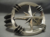Important North Star Vintage Native American Navajo Aaron Anderson Sterling Silver Bracelet-Nativo Arts