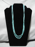 Museum Quality Vintage Native American Navajo Turquoise Heishi Sterling Silver Necklace Old-Nativo Arts