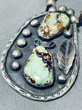 Opulent Vintage Native American Navajo Royston Turquoise Sterling Silver Heishi Necklace Old-Nativo Arts