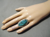 Marvelous Vintage Native American Navajo Sleeping Beauty Turquoise Sterling Silver Ring-Nativo Arts