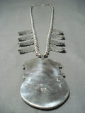 Kenny Ray Vintage Native American Navajo #8 Turquoise Sterling Silver Squash Blossom Necklace-Nativo Arts