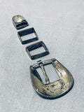 John And Roberta Vintage Native American Zuni Turquoise Sterling Silver Ranger Buckle Set-Nativo Arts