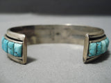 Native American Important Hallmark Ihmss Turquoise Sterling Silver Inlay Bracelet-Nativo Arts