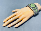 Best Native American Navajo Very Rare Gaspeite Sterling Silver Inlay Bracelet-Nativo Arts