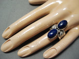 Fantastic Navajo Lapis Sterling Silver Ring Native American-Nativo Arts