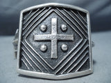 Colossal Cross Navajo Heavy Sterling Silver Native American Bracelet-Nativo Arts