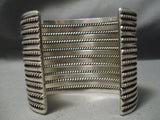 Native American Towering Huge Hand Wrought Sterling Silver Bracelet Old-Nativo Arts