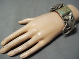 Detailed Lizard Native American Navajo Royston Turquoise Sterling Silver Bracelet-Nativo Arts