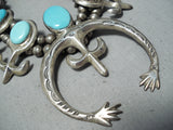 Important Ambrose Linoln Vintage Native American Navajo Sterling Silver Squash Blossom Necklace-Nativo Arts