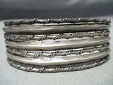 Native American Colossal Vintage Sterling Silver Twisted Rails Bracelet Old-Nativo Arts