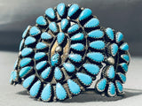 Tremendous Vintage Native American Navajo Turquoise Sterling Silver Cluster Bracelet-Nativo Arts