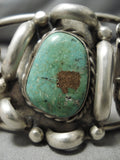 Extremely Rare Earlier Vintage Native American Navajo Royston Turquoise Sterling Silver Bracelet-Nativo Arts