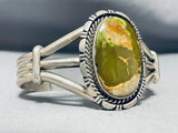 Important Vintage Native American Navajo Green Turquoise Sterling Silver Bracelet-Nativo Arts