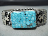 Important High Grade Albert Jake Native American Navajo Turquoise Sterling Silver Bracelet-Nativo Arts