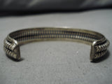 Rare Vintage Navajo Twisted Sterling Silver Native American Bracelet Old-Nativo Arts