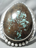 One Of The Biggest Teardrop Green Turquoise Native American Navajo Sterling Silver Bracelet-Nativo Arts