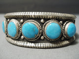 Unforgettable Vintage Native American Navajo Morenci Turquoise Sterling Silver Bracelet Old-Nativo Arts