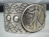 Spectacular Native American Navajo Sterling Silver Coin Bracelet-Nativo Arts