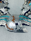 One Of The Best Vintage Native American Navajo Choker Turquoise Inlay Sterling Silver Necklace-Nativo Arts