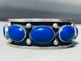 Native American Very Rare Domed Midnight Sky Lapis Sterling Silver Bracelet-Nativo Arts