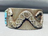 One Of Most Unique Ever Vintage Native American Navajo Nturquoise Inlay Sterling Silver Bracelet-Nativo Arts