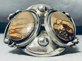 Desert Scene Picturesque Jasper Vintage Native American Navajo Sterling Silver Bracelet-Nativo Arts