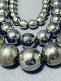 Best Vintage Native American Navajo Hand Tooled Sterling Silver Bead Necklace-Nativo Arts